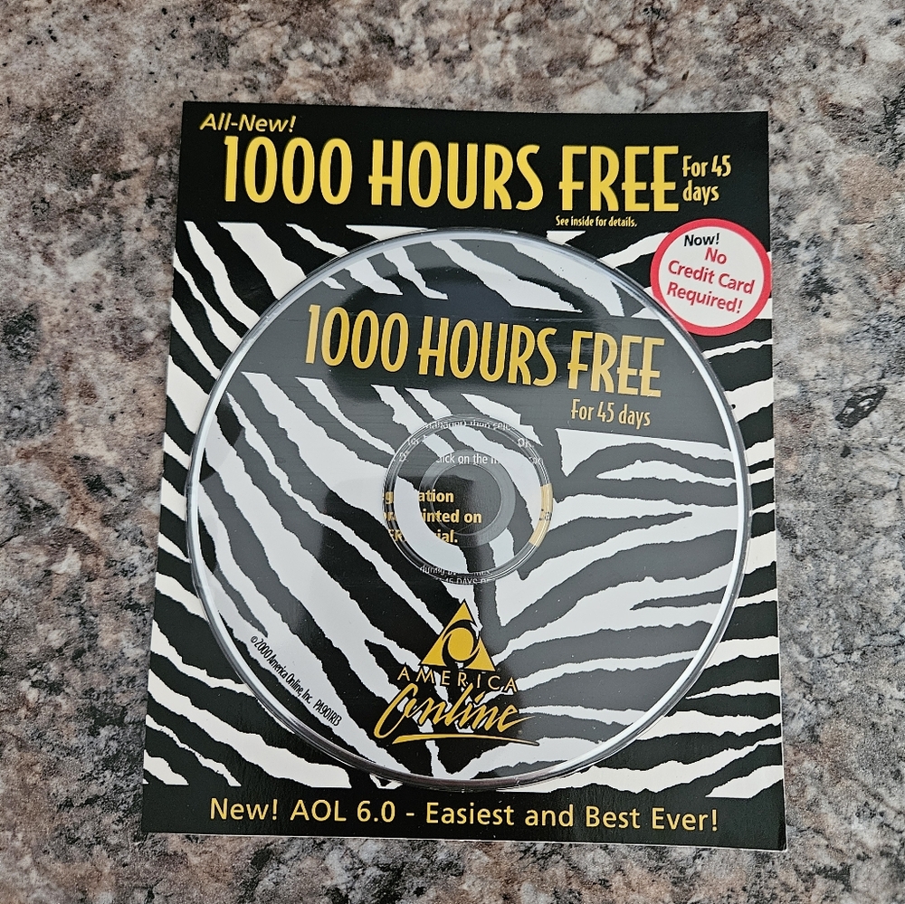 NIP | Vintage AOL 6.0 CD with Zebra Print | Prop Piece